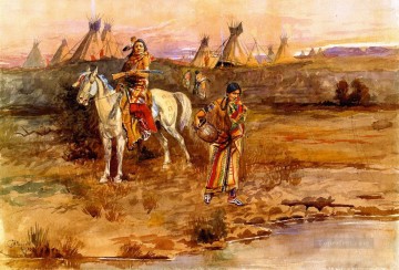 チャールズ・マリオン・ラッセル Painting - ピーガンの浮気 1896年 チャールズ・マリオン・ラッセル